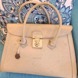 Vintage Dooney & Bourke Baby Blue Legacy Vachetta Leather Satchel Bag Purse